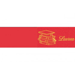 5 bigliettini per bomboniere stampabili Laurea Libri rosso e oro