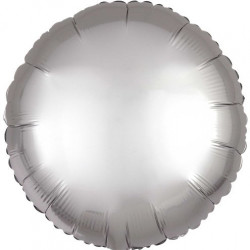 Palloncino tondo in foil satinato argento diametro 45 cm