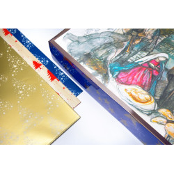 Carta regalo Natalizia assortita in valigetta da 100 fogli larghi 70 cm e lunghi 100 cm