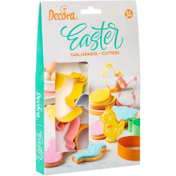 Set 5 Tagliapasta Fantasie di Pasqua in metallo colorato da Decora