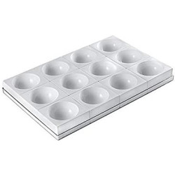 Set 12 stampi zuccotti Tortaflex Zuc bianchi in silicone da 115 mm 400 ml con vassoio 60 cm x 40 cm di Silikomart
