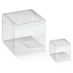 vendita Scatolina bomboniera a forma di Cubo per Porta Confetti 5x5x5cm in  plexiglas Viola Lilla Trasparente