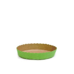 Stampo crostata in carta da forno verde da 10xh3 cm per mini tortine da 100 g