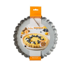 Forma Crostata Tonda con Fondo Mobile 25 cm h 3 cm in metallo antiaderente di alta qualità da Decora