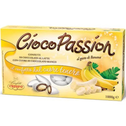 Confetti Ciocopassion banana, confetti bianchi gusto frutta banana da 1 Kg di Crispo