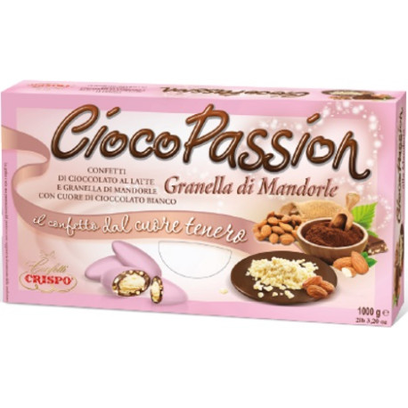 Confetti Ciocopassion granella di mandorle rosa 1Kg