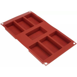 Wide Rectangle Cake: stampo Rettangolo in silicone per 7 forme rettangolari da 8,7 cm SF110 di Silikomart