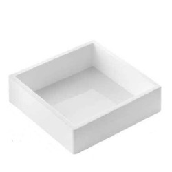 Stampo Quadrato basso Square Tortaflex Bianco 16 cm altezza 4 cm volume 1019 ml, da Silikomart