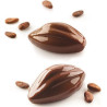 Kit stampo Cacao 120, stampo in silicone bianco per 6 dolci monoporzioni a forma di  chicchi di cacao da Silikomart