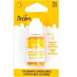 Colorante liposolubile liquido giallo uso alimentare 15 g Decora