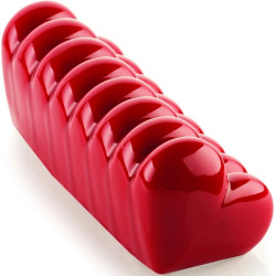 Buche Coeur Stampo Tronchetto Cuori 24,8x8,8 cm h 80 mm in silicone grigio Silikomart