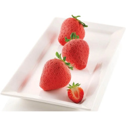 Fragole e Panna Silikomart: stampo in silicone per 6 fragole 3D di diametro 59 ed altezza 61 mm