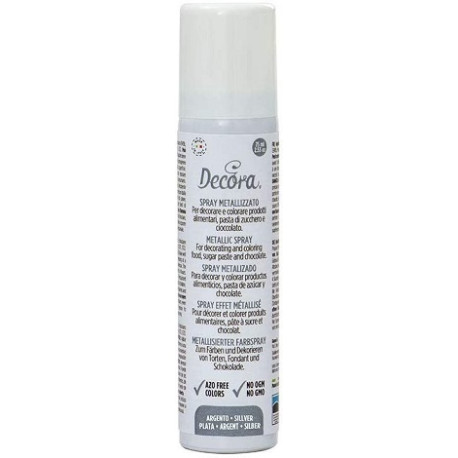 Colorante per alimenti spray argento metallizzato 150ml - PapoLab