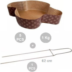 Kit spillone 62 cm con 5 stampi colomba in carta forno calandrata per colombe dal peso di 1 Kg