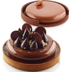 Kit Tarte Ring Round 15 cm Silikomart: stampo in silicone e due anelli microforati per crostate e torte da 15 cm