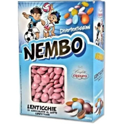 Nembo rosa lenticchie di cioccolato al latte confetti rosa Crispo 1 kg