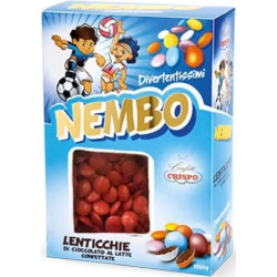 Nembo rosso lenticchie di cioccolato al latte confetti rossi Crispo 1 kg