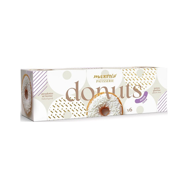 Maxtris Donuts Panna 6 ciambelle bianche da 35 g