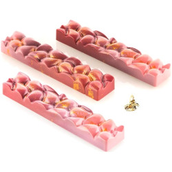 CH009 Goccia B: Stampo in Tritan per 8 Barrette di Cioccolato con decoro a goccia da Silikomart