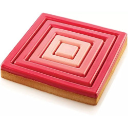 Kit square 200 Silikomart stampo silicone con anello e stampo decoro per crostata quadrata decorata