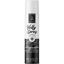 Velly Black da 250 ml: colorante alimentare spray color nero vellutato di Via delle Arti da Volcke Aerosol