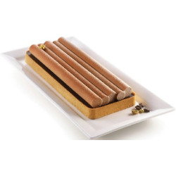 Kit tarte bamboo Silikomart set anello e stampo silicone bambù per decoro crostata rettangolare