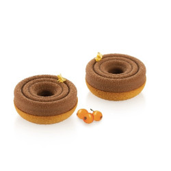 Kit 3D tarte ring tornado Silikomart 1 stampo silicone ed 8 anelli da 8 cm per basi cestini di crostatine