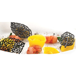 Foresta Silikomart stampo silicone giallo 24 decori foglie di due diverse forme, linea Naturae