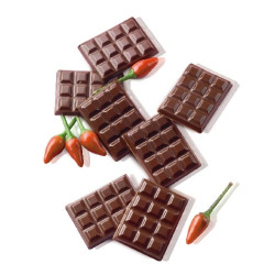 Tablette Silikomart: stampo in silicone marrone per 12 mini tavolette di cioccolato 38x28 h 4,5 mm