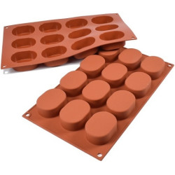 Ovals SF326 Silikomart stampo silicone 12 biscotti 57x23 h 25 mm