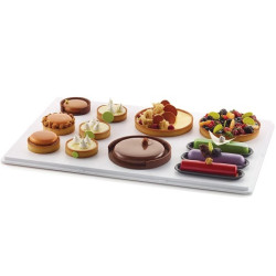 Cake board Silikomart: vassoio o tavola da lavoro in plastica bianca 60x40 h 5,5 cm