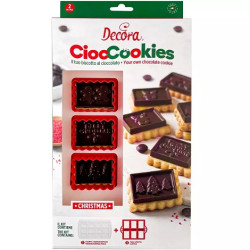 Tagliapasta CiocCookies Natale Decora: tagliapasta in plastica per gallette e stampo termoformato placchette cioccolato