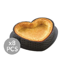 Tarte ring amore 8x7xh2 cm Silikomart anello microforato per crostatina cuore set 8 pz