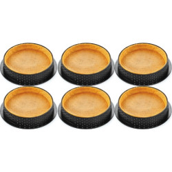 Set 6 anelli microforati per basi di crostatine o tortine tonde tarte ring 8 cm di Silikomart