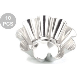 Set 10 formine margherita in latta diametro 6 cm, altezza 2 cm, per dolci monoporzioni da Vespa