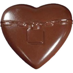 Stampo policarbonato 2 cuori giganti di cioccolato con lucchetto 7,8x8 cm da 40 g