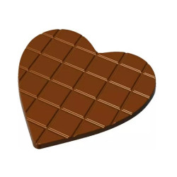 Tavoletta cuore di cioccolato  50 g stampo policarbonato 2 tavolette cuore 111,5x111,5xh5 mm