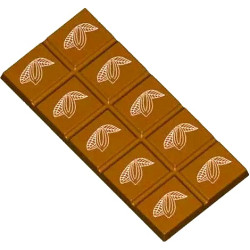 Tavoletta rettangolare 75 g cabossa stampo policarbonato 3 tavolette cioccolato 14,55x6,75xh0,7 cm