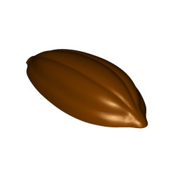 Cioccolatini cabossa da 11 g stampo policarbonato 18 piccoli frutti della pianta di cacao 4,5x2,15 cm