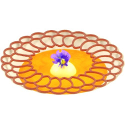 Mandala Silikomart: stampo in silicone giallo per 2 decori di forma geometrica, cerchi di ø140xh1.7 mm