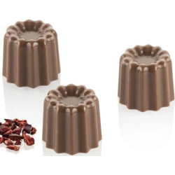 Cannelé 01 P Silikomart: stampo in tritan per 24 cannelle di cioccolato di ø25xh21 mm