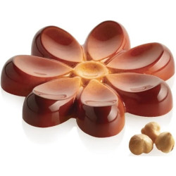 Aurora T Silikomart: stampo Tritan, CH049 linea Chocado, 2 tavolette cioccolato a forma fiore ø110xh17 mm